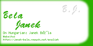bela janek business card